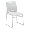 Silla simple de plástico con forma de lazo y respaldo integrado para salas de conferencias de empresas, discusiones de oficina, estar sentado durante mucho tiempo y capacitación