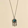 "Lleva la Vía Láctea en tu Cuerpo" Collar Planeta Azul para Mujer, Atrapasueños, Estrella, Luna, Saturno Accesorio Versátil para el Día a Día