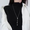 Collar con colgante de cubo de Rubik tridimensional de plata esterlina 925 Corea del Sur INS Personalidad elegante Cadena de borlas de lana Joyería de moda para mujer