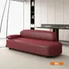 2026 Sofá Pequeno para Apartamento Cor Creme Chaise Longue para Quarto Sofá Preguiçoso com Encosto Couro Resistente a Arranhões de Gato Sofá de Beleza