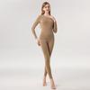 Conjunto de Ropa Interior Térmica de Manga Larga para Mujer Otoño e Invierno Hecho de Terciopelo Alemán, Cachemir, Antibacteriano, Forrado de Felpa y Engrosado