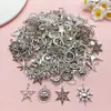 Transfronterizo Nuevo Xizang Estrella de Plata Luna Sol Estrella de Cuatro Puntas Aleación Aleatoria Joyería Accesorios Colgante para Bolso de Collar DIY