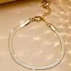 Moda transfronteiriça pulseira masculina e feminina banhada a ouro corrente plana de cobra corrente de osso de cobra joias de aço inoxidável ouro aço titânio atacado