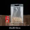 Bolsa de Embalaje al Vacío con Sello de Ocho Lados Esmerilada con Asa, Bolsa de Pie Transparente, Bolsa Autosellable para Snacks de Frutos Secos