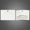 Cartão de suporte para acessório de cabelo retangular de plástico branco leitoso 10* 7,1cm sem costura com estampa dourada clip clip BB grampo de cabelo cartão de embalagem