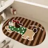 Alfombra para Cocina Baño Habitación Naranja Dormir Perezoso Caucho Natural Absorbente de Agua Antideslizante Absorción Instantánea