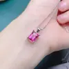 Nuevo colgante de topacio rosa natural plata S925 incrustado piedra principal 7*9mm Joker red explosion joyas para mujer lote