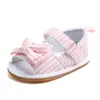 Nuevas Sandalias Retro Zapatos de Bebé Suela Suave Zapatos a Cuadros para Bebé Zapatos de Princesa Zapatos para Niños Pequeños 0-1 Años Primavera y Verano 0826
