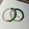 Año de la Serpiente ~ Diseño Original Pulsera de Serpiente de Cristal Blanco para Mujer Sencilla Pulsera Zodiacal de Serpiente de Calcedonia