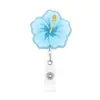 Porta-insignias retráctil con flor de purpurina más vendido transfronterizo, clip para identificación médica, portaetiquetas decorativo