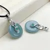 Colgante de Hebilla de Paz de Jade Azul Agua Grado A Natural, Colgante de Jade Estilo Chino para Mujeres, Accesorio de Collar