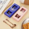 Juego de regalo de cuchara y tenedor de postre de acero inoxidable Huangting, vajilla de celebridades de Internet, caja de regalo, cuchara y tenedor de café vintage, regalo de boda.