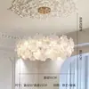 Lámpara Moderna, Candelabro de Cristal para Dormitorio y Sala de Estar, Estilo Nuevo, Lujo Ligero, Lámpara Retro Francesa, Lámpara de Ahorro de Energía de Alta Gama con Forma de Flor