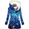 Estilo Europeo y Americano 2024 Nuevo Abrigo Trench para Mujer Invierno Engrosado Transfronterizo Más Vendido Estampado Digital 3D Abrigo con Capucha al por Mayor