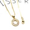 Colar Feminino com Pingente de 26 Letras Inglesas Conjunto de Cobre Pingente de Letra Zircônia Colar Caixa Corrente Curta para Clavícula LM