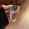 Pulseira de Metal com Zircônia Pérola Adequada para Apple Watch iWatch 12ª Geração 11/10 Ultrase