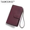 Yue Qiankai Bolso Largo Estilo Japonés para Mujer para Teléfono Móvil Gran Capacidad para Llevar en la Mano Porta Monedas Tarjetas Porta Tarjetas Protección de Identificación Estuche de Cuero