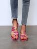 Zapatillas planas de talla grande de comercio exterior europeo y americano, combinación de colores simple, para mujer, para uso exterior, tacón plano, punta cuadrada, zapatillas de playa AliExpress