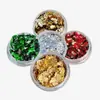 Fragmentos de Papel Dourado para Nail Art Joias Popular Transfronteiriça Vermelho Azul Verde Flor Dourada Laser Dourado e Prateado Material de Lantejoula Folha Atacado