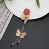 Grampo de Cabelo com Borla de Borboleta Estilo Antigo, Novo Presilha Lateral para Mechas Estilo Chinês, Acessório de Cabelo para Hanfu Cheongsam, Ornamento de Cabelo Estilo Chinês Tradicional para Mulheres