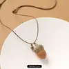 Pendente de Fruta de Planta Estilo Floresta Literária Vintage Corrente Longa Simples para Suéter Colar Trançado de Nicho Acessório Feminino