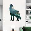 Novos adesivos de parede autoadesivos com layout de lobo uivante Moonlight para quarto, sala de estar, fundo de sofá, adesivos de parede de PVC removíveis, atacado