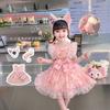 Vestido lolita infantil, vestido de verano 2024, nuevo vestido de cumpleaños de verano para niñas, vestido de princesa lolita