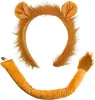 Diadema de Halloween Rellena de Animales de Granja, Míticos del Bosque y del Zoológico, Set de Disfraz con Orejas y Cola de Mono