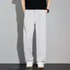 2026 Nuevos Pantalones para Hombre Casual Verano Simples Modernos Versátiles Sueltos Rectos Largos Pantalones de Algodón para Hombre