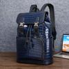 Nueva mochila para hombre con patrón de vientre de cocodrilo cepillado de alto brillo, mochila de moda de gran capacidad, bolsa de viaje para exteriores, bolsa de moda para hombre