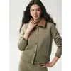 Nueva colección de otoño: cárdigan de cachemira para bebé para mujer, camisa de cuello polo, suéter casual de corte holgado, prenda interior de punto