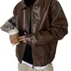 Outono e Inverno Estilo Coreano Estilo Moda Estilo Retrô Motocicleta PU Jaqueta de Couro Jaqueta de Couro Curta Masculina