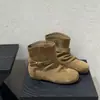Botines de tobillo redondos estilo retro para mujer 2026, nueva colección otoño/invierno 2026, con diseño interior elevador de altura, detalle de hebilla y tejido plisado