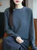 Malha de Gola Redonda para Mulheres, Malha Brilhante de Seda com Borboleta e Diamante, Novo Estilo Outono e Inverno, Estilo Suave, Camisa Básica Justa