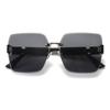 TY7710H Corea del Sur Gafas de Sol Negras Cuadradas de Marco Grande para Mujer Aspecto Sencillo Adelgazantes Retro Retro Sesión de Fotos Callejera Protección UV