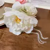 Accesorios para el Cabello de Flor de Peonía Artificial Rosa Seco Pinza con Borla de Flor Nueva Colección Primavera y Verano 2024 Pinza para el Cabello Tocado para Mujer
