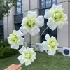 Rosa pequeña de 5 flores con pétalos abatibles, flores artificiales para boda y decoración del hogar, venta al por mayor