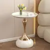 Mesa lateral para sofá de sala de estar para uso doméstico, mesa de centro móvil simple para balcón, mesita de noche creativa, mesa de café pequeña de moda de lujo ligero con forma de cintura