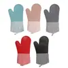 Luvas de forno de silicone, luvas de cozinha resistentes ao calor, espessadas e acolchoadas com algodão, com um gancho e manga de tecido, para assar, fornos e micro-ondas