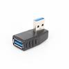 Adaptador USB macho a hembra de codo izquierdo para computadora, coche, ángulo recto de 90 grados, forma de L, conector de curva lateral 3.0