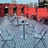 Mesa de Acero Inoxidable Impermeable para Exteriores Silla Plegable Moderna Sencilla Cafetería Tienda de Té con Leche Mesa Redonda Pequeña Muebles de Comedor