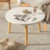 Mesa de Centro Ventana de Bahía Mesa Pequeña para Sala de Estar Hogar Apartamento Pequeño Mesa Redonda Moderna Simple Madera Sólida Mini Mesa Baja de Piso para Dormitorio