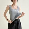 Camiseta sin mangas de seda helada refrescante para mujer, nuevo estilo de verano, versátil para usar en capas o sola, top de alta elasticidad ajustado