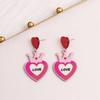 Día de San Valentín Chino Amor Arcoíris Sobre Impresión Acrílica Aretes para Mujer Aretes Aretes Personalizados Aretes para Mujer