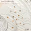 Acessórios de Diamante para Nail Art Zircônia 5A, Diamantes Coloridos Super Brilhantes de 3mm em Forma de Estrela de Cinco Pontas com Fundo Plano, Decorações de Diamante Soltas Tendência de Mini Estrela