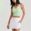 Sujetador de Yoga acanalado Fps de intensidad media, copa semi-fija, cuello en V, Ropa de Fitness, aspecto adelgazante del abdomen, Sujetador Deportivo para Mujer de Verano