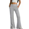 Pantalones Acampanados de Bolsillo de Cintura Alta Levanta Glúteos, Pantalones de Yoga Microacampanados de Sensación Desnuda, Pantalones de Fitness para Entrenamiento de Pilates para Mujer, Cintura Alta