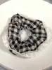 Elástico de Cabelo Scrunchie Listrado com Renda Estilo Coreano para Mulheres, Acessório de Cabelo Suave e Elegante, Elástico de Cabelo Scrunchie Estilo Coreano