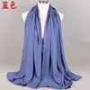 Nueva Moda de Verano Color Sólido Arruga Natural Perla Gasa Pañuelo para la Cabeza Bufanda de Seda Cubrecabezas Suministro Transfronterizo