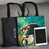 Bolsa de Tela de Gato de Dibujos Animados, Bolso de Hombro Grande de Poliéster Estampado para Mujer, Bolsa de Compras de Doble Capa para Salidas, Bolso Cruzado Versátil
